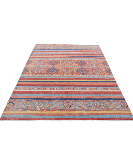 Khurjeen 5' 7" X 8' 1" Hand Knotted Wool Rug 5' 7" X 8' 1" (170 X 246) / Red / Wool