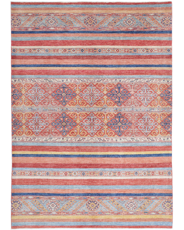 Khurjeen 5' 7" X 8' 1" Hand Knotted Wool Rug 5' 7" X 8' 1" (170 X 246) / Red / Wool