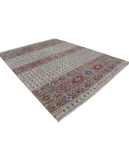 Khurjeen 8' 10" X 11' 9" Hand Knotted Wool Rug 8' 10" X 11' 9" (269 X 358) / Grey / Wool