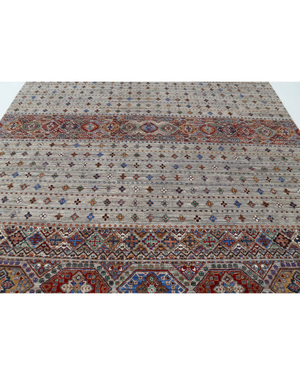 Khurjeen 8' 10" X 11' 9" Hand Knotted Wool Rug 8' 10" X 11' 9" (269 X 358) / Grey / Wool