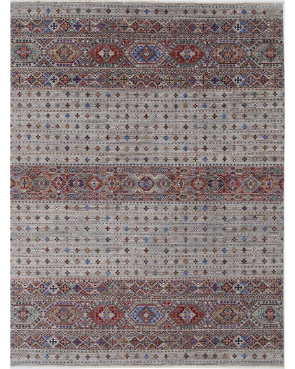 Khurjeen 8' 10" X 11' 9" Hand Knotted Wool Rug 8' 10" X 11' 9" (269 X 358) / Grey / Wool
