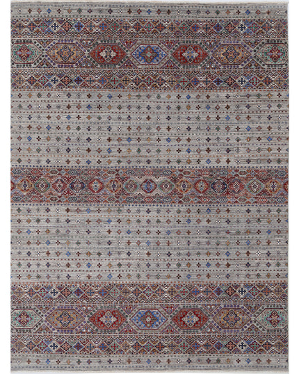Khurjeen 8' 10" X 11' 9" Hand Knotted Wool Rug 8' 10" X 11' 9" (269 X 358) / Grey / Wool