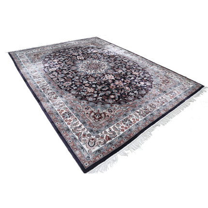 Legacy 8' 11" X 11' 8" Art Silk Hand-Knotted Rug 8' 11" X 11' 8" (272 X 356) / Black / Ivory