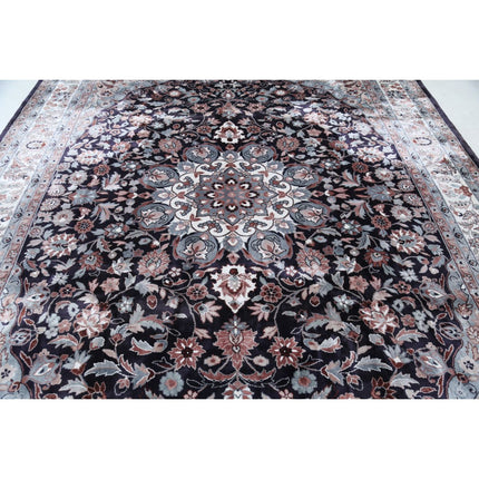 Legacy 8' 11" X 11' 8" Art Silk Hand-Knotted Rug 8' 11" X 11' 8" (272 X 356) / Black / Ivory