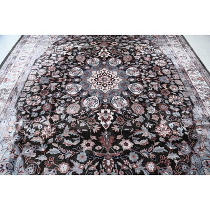 Legacy 8' 10" X 11' 8" Art Silk Hand-Knotted Rug 8' 10" X 11' 8" (269 X 356) / Black / Ivory