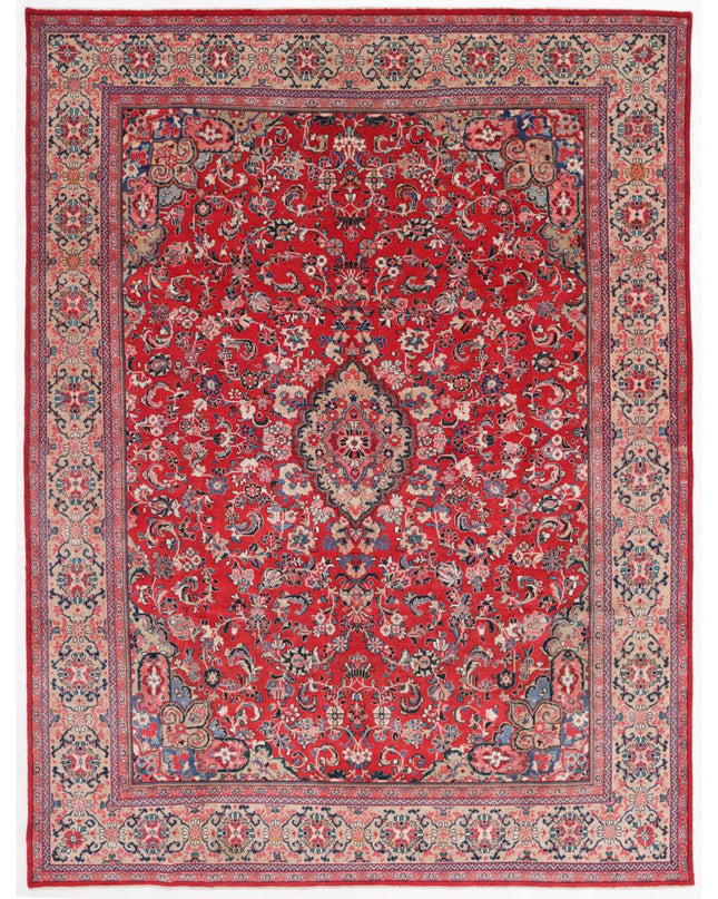 Mahal 10' 2" X 13' 6" Hand Knotted Wool Rug 10' 2" X 13' 6" (310 X 411) / Red / Wool