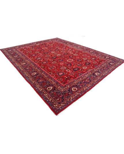 Mahal 10' 2" X 12' 8" Hand Knotted Wool Rug 10' 2" X 12' 8" (310 X 386) / Red / Wool