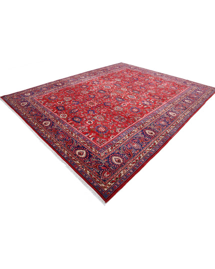 Mahal 10' 2" X 12' 8" Hand Knotted Wool Rug 10' 2" X 12' 8" (310 X 386) / Red / Wool