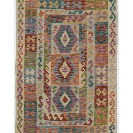 Maimana Kilim 3' 11" X 6' 0" Hand Knotted Wool Kilim 3' 11" X 6' 0" (119 X 183) / Multi / Wool