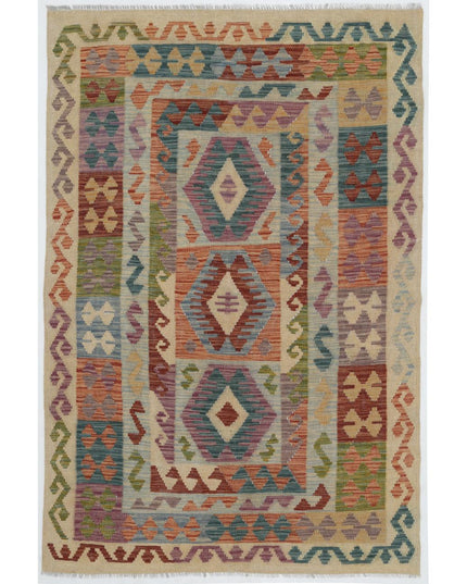Maimana Kilim 3' 11" X 6' 0" Hand Knotted Wool Kilim 3' 11" X 6' 0" (119 X 183) / Multi / Wool