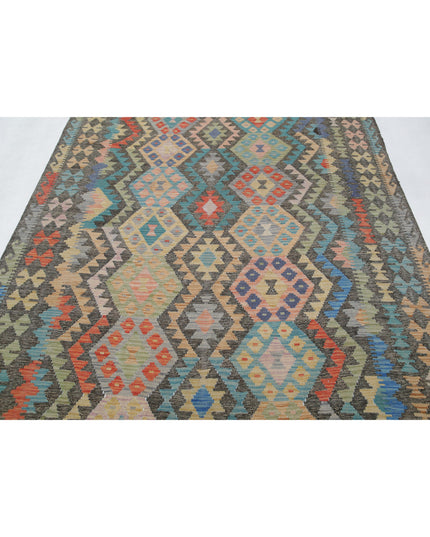 Maimana Kilim 6' 4" X 9' 8" Hand Knotted Wool Kilim 6' 4" X 9' 8" (193 X 295) / Grey / Wool