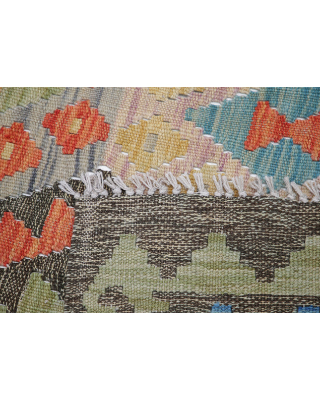 Maimana Kilim 6' 4" X 9' 8" Hand Knotted Wool Kilim 6' 4" X 9' 8" (193 X 295) / Grey / Wool