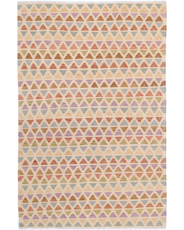 Maimana Kilim 6' 3" X 9' 9" Hand Knotted Wool Kilim 6' 3" X 9' 9" (191 X 297) / Multi / Wool