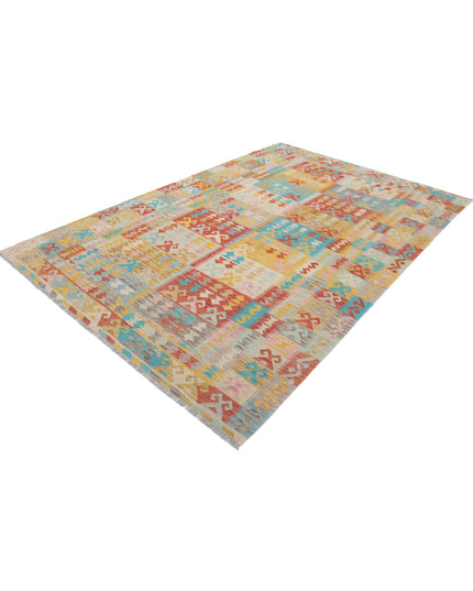 Maimana Kilim 6' 4" X 9' 8" Hand Knotted Wool Kilim 6' 4" X 9' 8" (193 X 295) / Multi / Wool