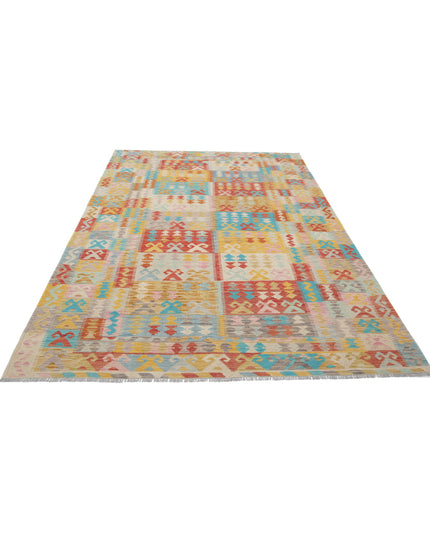 Maimana Kilim 6' 4" X 9' 8" Hand Knotted Wool Kilim 6' 4" X 9' 8" (193 X 295) / Multi / Wool