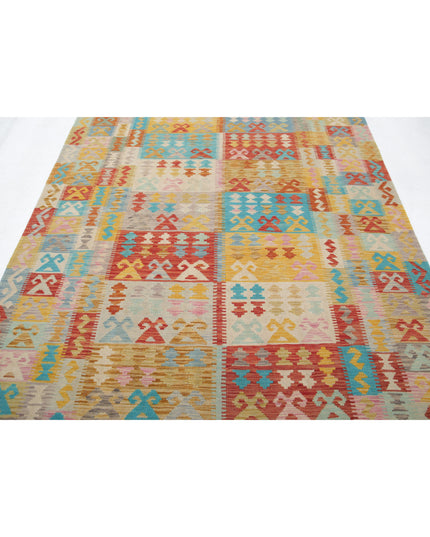 Maimana Kilim 6' 4" X 9' 8" Hand Knotted Wool Kilim 6' 4" X 9' 8" (193 X 295) / Multi / Wool