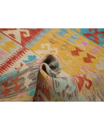 Maimana Kilim 6' 4" X 9' 8" Hand Knotted Wool Kilim 6' 4" X 9' 8" (193 X 295) / Multi / Wool