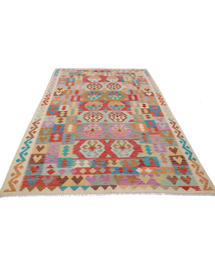 Maimana Kilim 6' 2" X 9' 10" Hand Knotted Wool Kilim 6' 2" X 9' 10" (188 X 300) / Multi / Wool