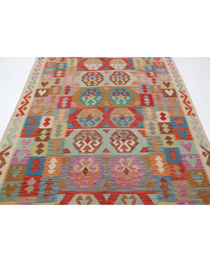 Maimana Kilim 6' 2" X 9' 10" Hand Knotted Wool Kilim 6' 2" X 9' 10" (188 X 300) / Multi / Wool