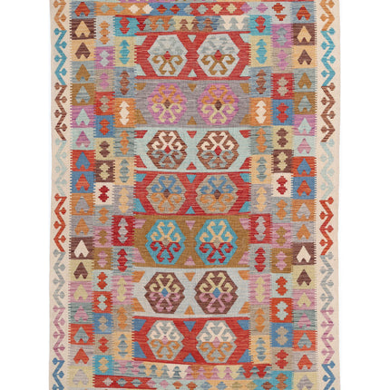 Maimana Kilim 6' 2" X 9' 10" Hand Knotted Wool Kilim 6' 2" X 9' 10" (188 X 300) / Multi / Wool