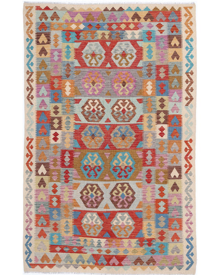 Maimana Kilim 6' 2" X 9' 10" Hand Knotted Wool Kilim 6' 2" X 9' 10" (188 X 300) / Multi / Wool