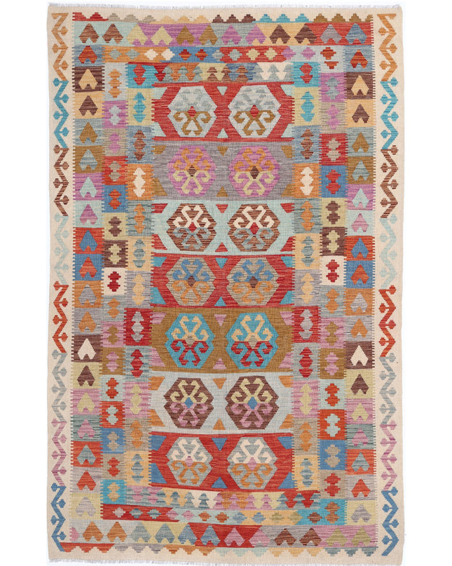 Maimana Kilim 6' 2" X 9' 10" Hand Knotted Wool Kilim 6' 2" X 9' 10" (188 X 300) / Multi / Wool
