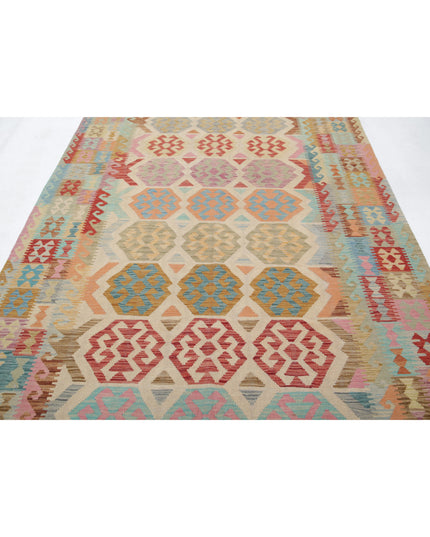 Maimana Kilim 6' 6" X 9' 7" Hand Knotted Wool Kilim 6' 6" X 9' 7" (198 X 292) / Multi / Wool