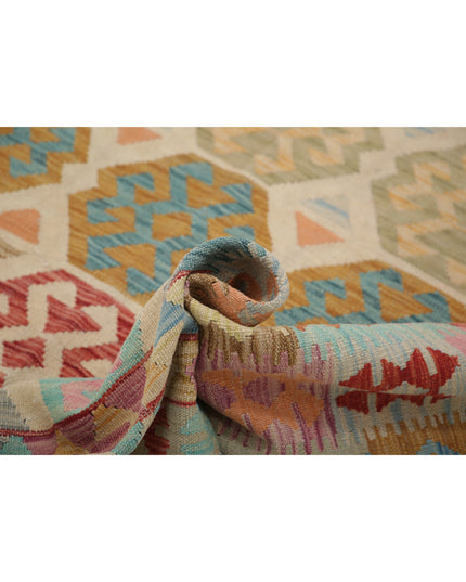 Maimana Kilim 6' 6" X 9' 7" Hand Knotted Wool Kilim 6' 6" X 9' 7" (198 X 292) / Multi / Wool