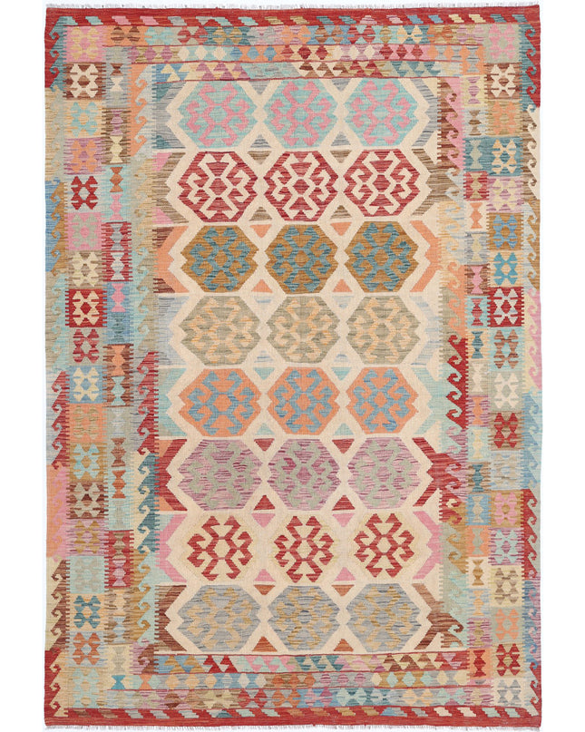 Maimana Kilim 6' 6" X 9' 7" Hand Knotted Wool Kilim 6' 6" X 9' 7" (198 X 292) / Multi / Wool