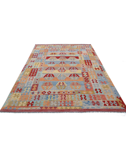 Maimana Kilim 6' 3" X 9' 6" Hand Knotted Wool Kilim 6' 3" X 9' 6" (191 X 290) / Multi / Wool