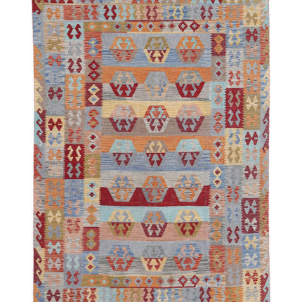 Maimana Kilim 6' 3" X 9' 6" Hand Knotted Wool Kilim 6' 3" X 9' 6" (191 X 290) / Multi / Wool