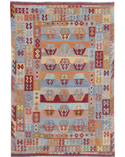 Maimana Kilim 6' 3" X 9' 6" Hand Knotted Wool Kilim 6' 3" X 9' 6" (191 X 290) / Multi / Wool