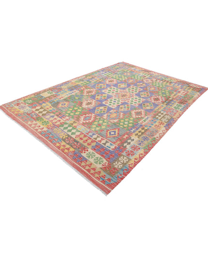 Maimana Kilim 6' 4" X 9' 2" Hand Knotted Wool Kilim 6' 4" X 9' 2" (193 X 280) / Multi / Wool