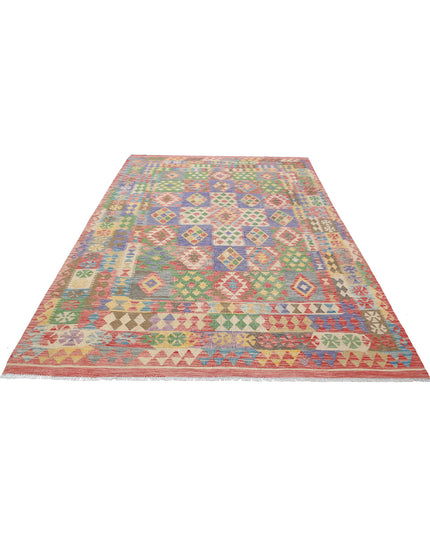 Maimana Kilim 6' 4" X 9' 2" Hand Knotted Wool Kilim 6' 4" X 9' 2" (193 X 280) / Multi / Wool