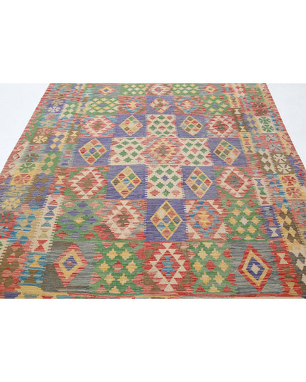 Maimana Kilim 6' 4" X 9' 2" Hand Knotted Wool Kilim 6' 4" X 9' 2" (193 X 280) / Multi / Wool
