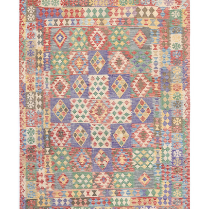 Maimana Kilim 6' 4" X 9' 2" Hand Knotted Wool Kilim 6' 4" X 9' 2" (193 X 280) / Multi / Wool