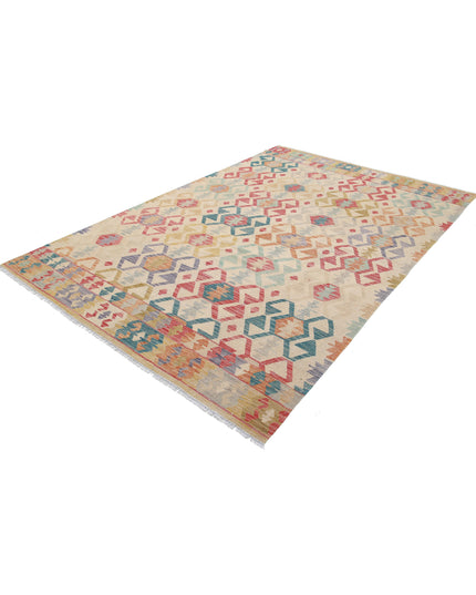 Maimana Kilim 6' 4" X 9' 8" Hand Knotted Wool Kilim 6' 4" X 9' 8" (193 X 295) / Multi / Wool