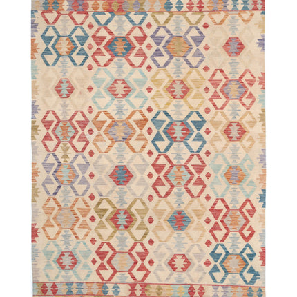 Maimana Kilim 6' 4" X 9' 8" Hand Knotted Wool Kilim 6' 4" X 9' 8" (193 X 295) / Multi / Wool