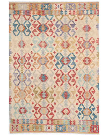 Maimana Kilim 6' 4" X 9' 8" Hand Knotted Wool Kilim 6' 4" X 9' 8" (193 X 295) / Multi / Wool
