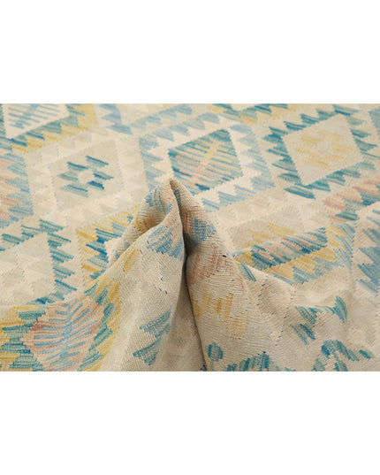 Maimana Kilim 6' 4" X 9' 4" Hand Knotted Wool Kilim 6' 4" X 9' 4" (193 X 284) / Ivory / Wool