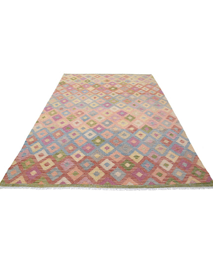 Maimana Kilim 6' 6" X 9' 9" Hand Knotted Wool Kilim 6' 6" X 9' 9" (198 X 297) / Multi / Wool