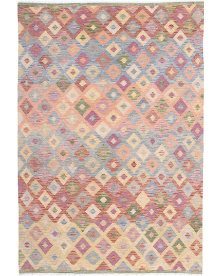 Maimana Kilim 6' 6" X 9' 9" Hand Knotted Wool Kilim 6' 6" X 9' 9" (198 X 297) / Multi / Wool
