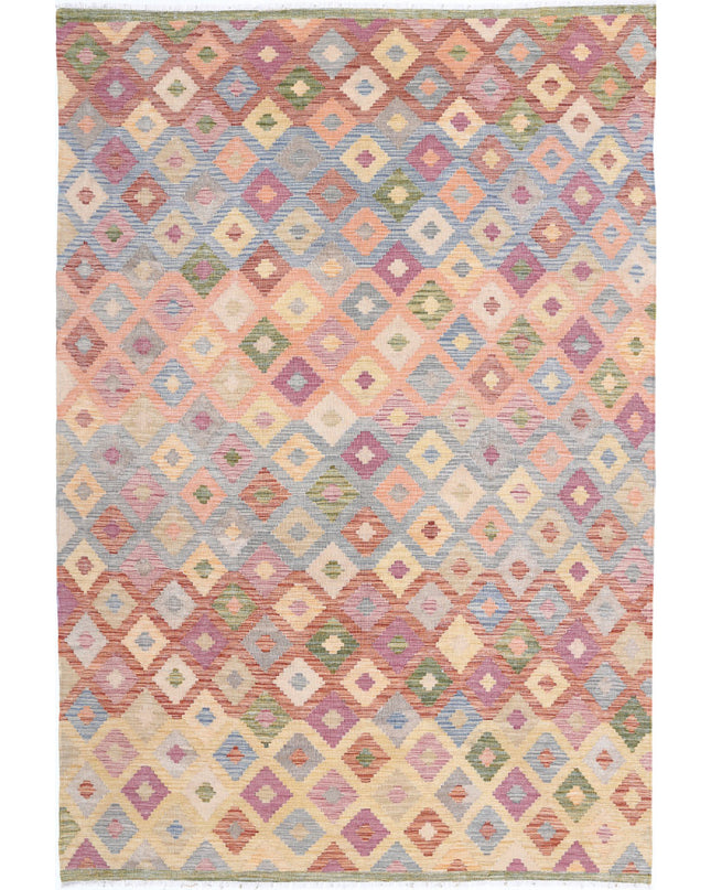 Maimana Kilim 6' 6" X 9' 9" Hand Knotted Wool Kilim 6' 6" X 9' 9" (198 X 297) / Multi / Wool