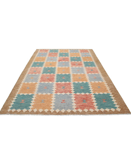 Maimana Kilim 6' 8" X 9' 10" Hand Knotted Wool Kilim 6' 8" X 9' 10" (203 X 300) / Multi / Wool