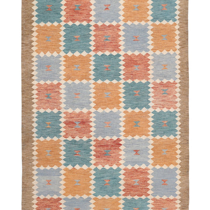 Maimana Kilim 6' 8" X 9' 10" Hand Knotted Wool Kilim 6' 8" X 9' 10" (203 X 300) / Multi / Wool