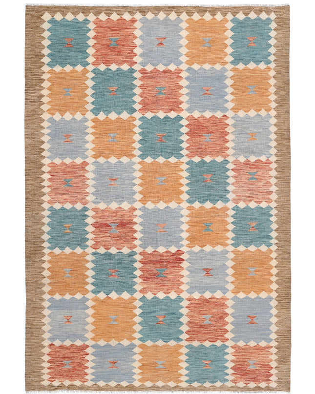 Maimana Kilim 6' 8" X 9' 10" Hand Knotted Wool Kilim 6' 8" X 9' 10" (203 X 300) / Multi / Wool