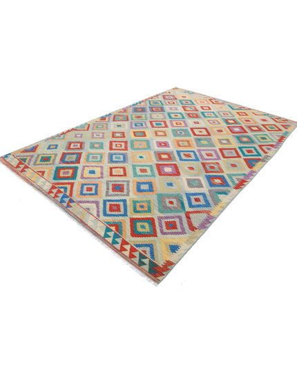 Maimana Kilim 6' 6" X 9' 11" Hand Knotted Wool Kilim 6' 6" X 9' 11" (198 X 302) / Multi / Wool