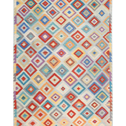 Maimana Kilim 6' 6" X 9' 11" Hand Knotted Wool Kilim 6' 6" X 9' 11" (198 X 302) / Multi / Wool