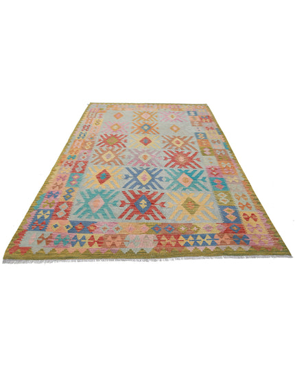 Maimana Kilim 6' 3" X 9' 11" Hand Knotted Wool Kilim 6' 3" X 9' 11" (191 X 302) / Multi / Wool