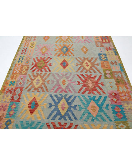 Maimana Kilim 6' 3" X 9' 11" Hand Knotted Wool Kilim 6' 3" X 9' 11" (191 X 302) / Multi / Wool